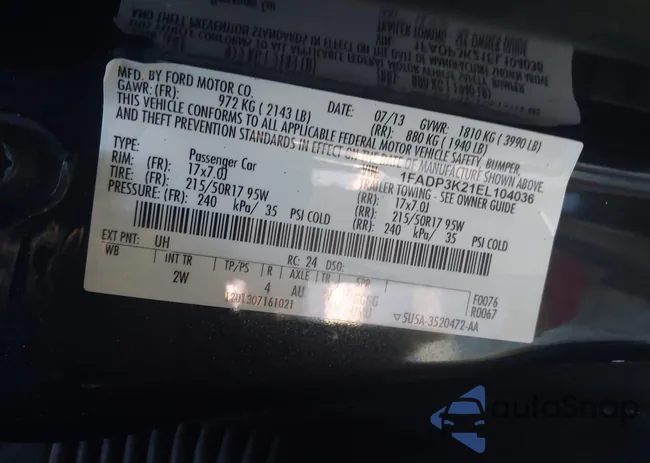 1FADP3K21EL104036: 43673940