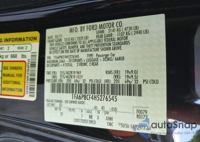 1FA6P8CF4H5276545: 43674012