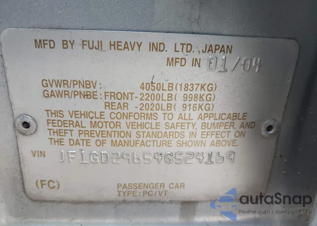 JF1GD29654G524169: 43674039