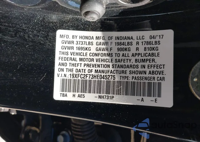 19XFC2F73HE045275: 43674049