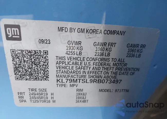 KL79MTSL9RB073497: 43674077