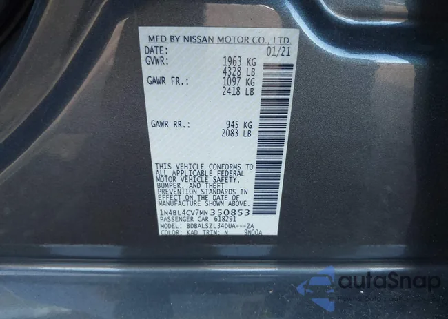 1N4BL4CV7MN350853: 43675617