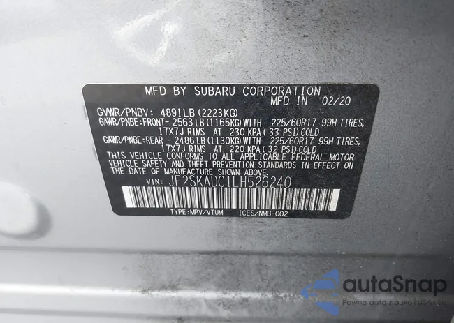 JF2SKADC1LH526240: 43674812