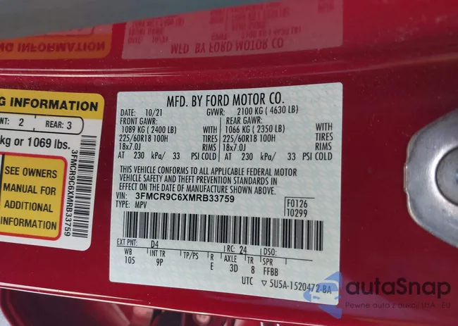 3FMCR9C6XMRB33759: 43674837