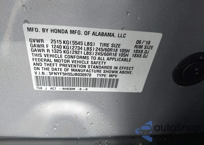 5FNYF5H55JB030970: 43674924