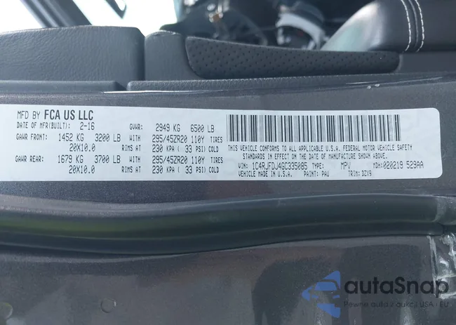 1C4RJFDJ4GC335085: 43676190