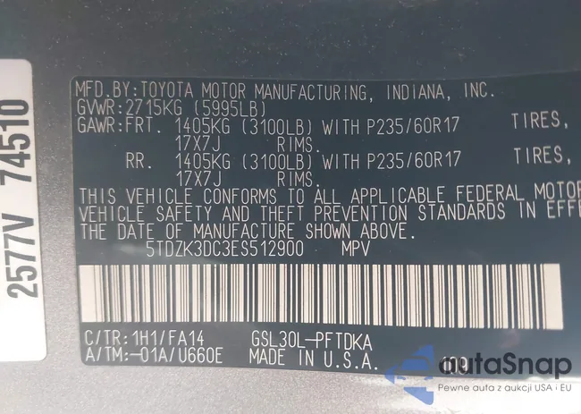 5TDZK3DC3ES512900: 43676360