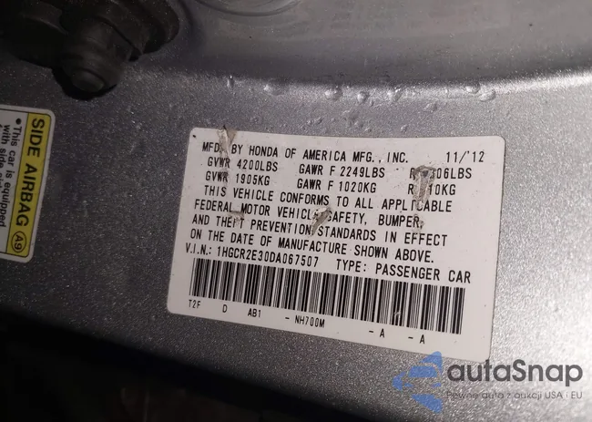 1HGCR2E30DA067507: 43676424