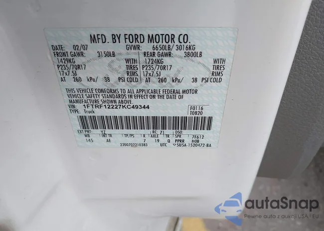 1FTRF12227KC49344: 43676465