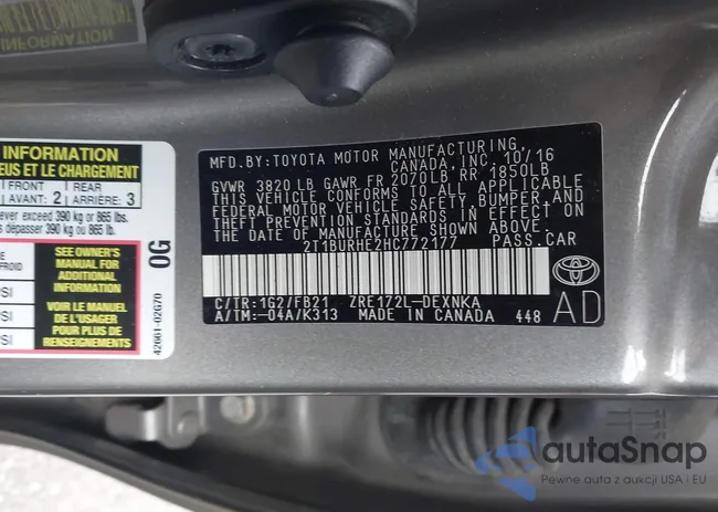 2T1BURHE2HC772177: 43676473