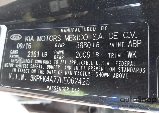 3KPFK4A77HE062425: 43676560