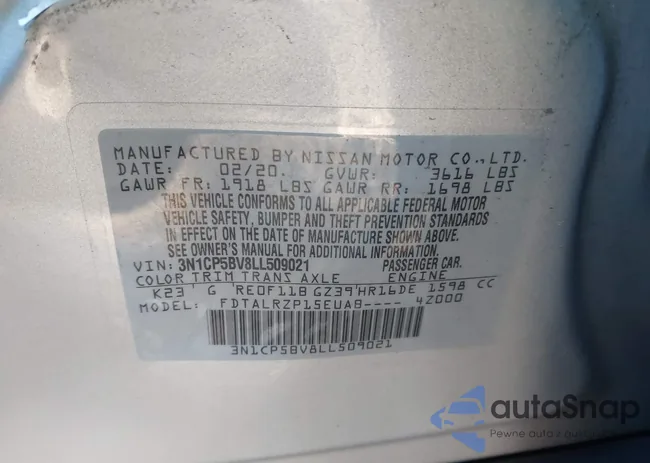 3N1CP5BV8LL509021: 43676566