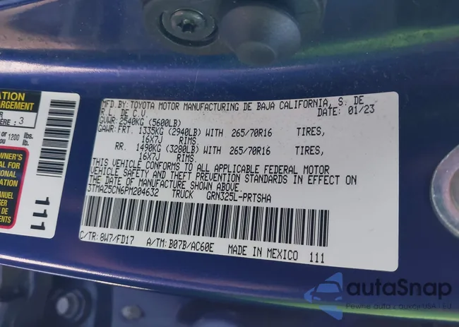 3TMAZ5CN6PM204632: 43676604