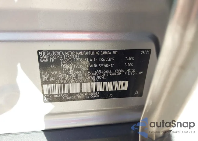 2T3P1RFV8MC205488: 43676620