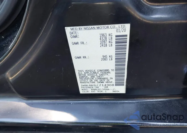 1N4BL4BV1LC214908: 43676686