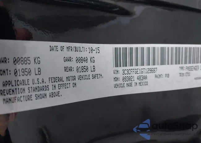 3C3CFFGE1GT129687: 43675825