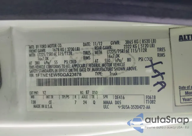 1FTNE1EW5DDA23878: 43676029