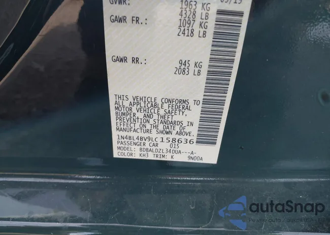 1N4BL4BV9LC158636: 43677427