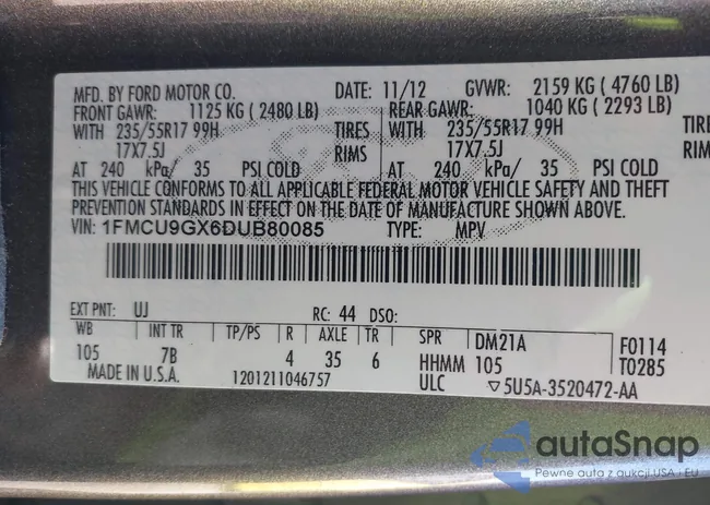 1FMCU9GX6DUB80085: 43676828