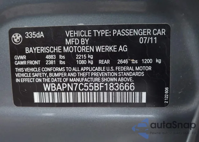 WBAPN7C55BF183666: 43676904