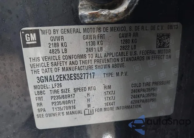 3GNAL2EK3ES527717: 43676909