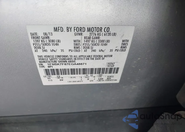 1FM5K7F87EGA48871: 43678289