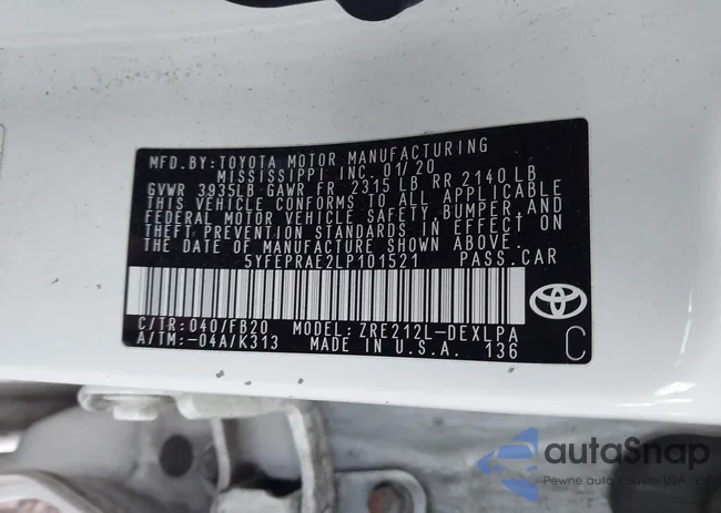 5YFEPRAE2LP101521: 43678440