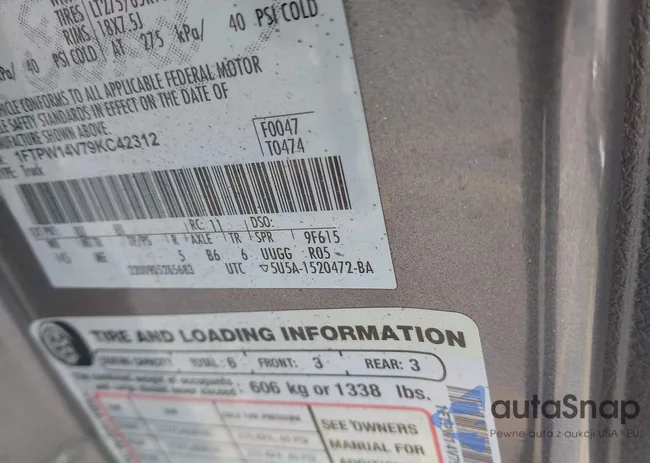 1FTPW14V79KC42312: 43678566