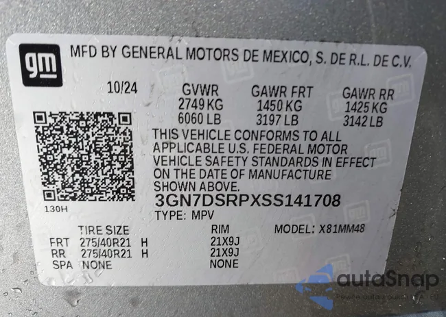 3GN7DSRPXSS141708: 43678718