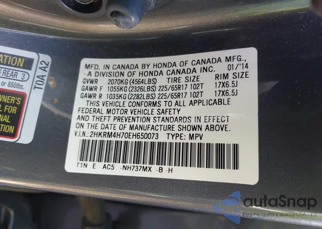 2HKRM4H70EH650073: 43678724