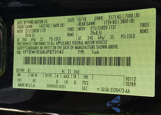 1FTEW1EG8JFE73143: 43677755