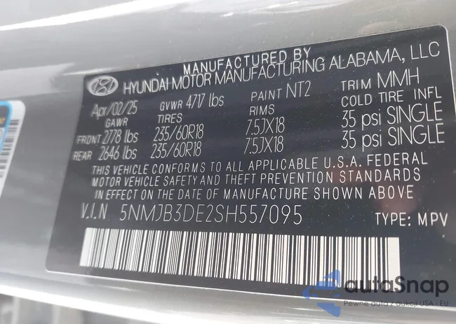 5NMJB3DE2SH557095: 43677853