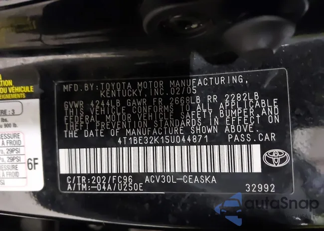 4T1BE32K15U044871: 43679375