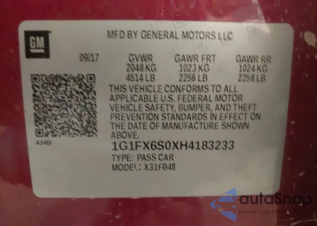 1G1FX6S0XH4183233: 43679609