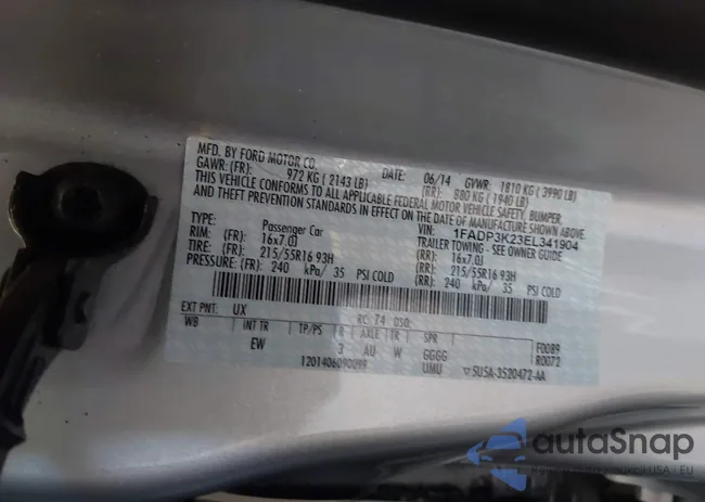 1FADP3K23EL341904: 43680225