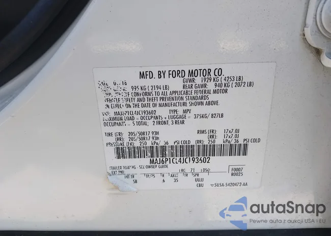 MAJ6P1CL4JC193602: 43680525