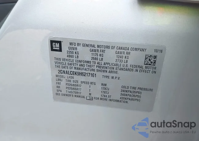 2GNALCEK9H6217161: 43680658