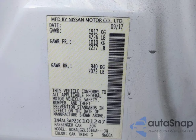 1N4AL3AP2JC101247: 43679944