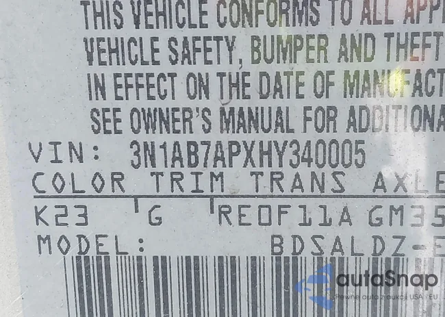 3N1AB7APXHY340005: 43679983