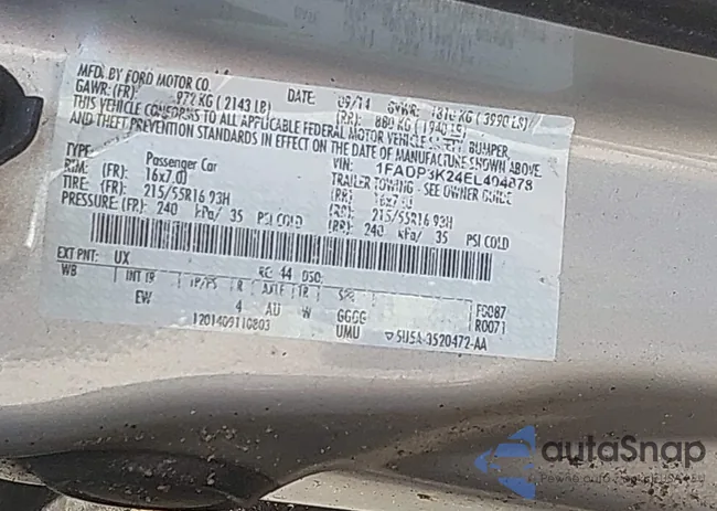 1FADP3K24EL404878: 43681184