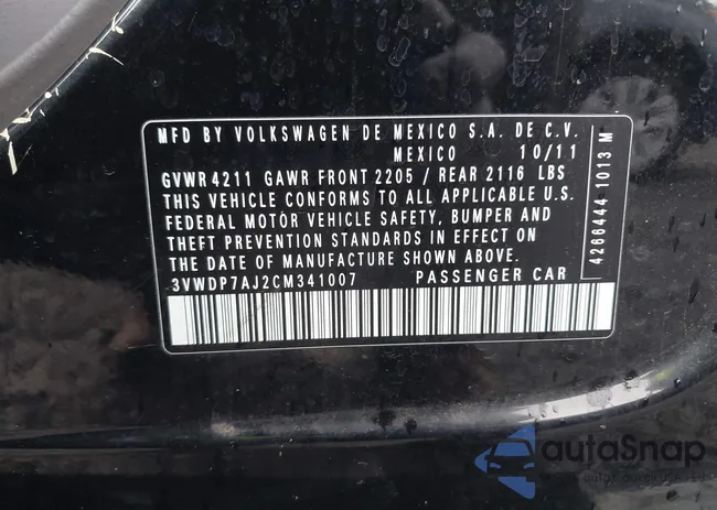 3VWDP7AJ2CM341007: 43681305