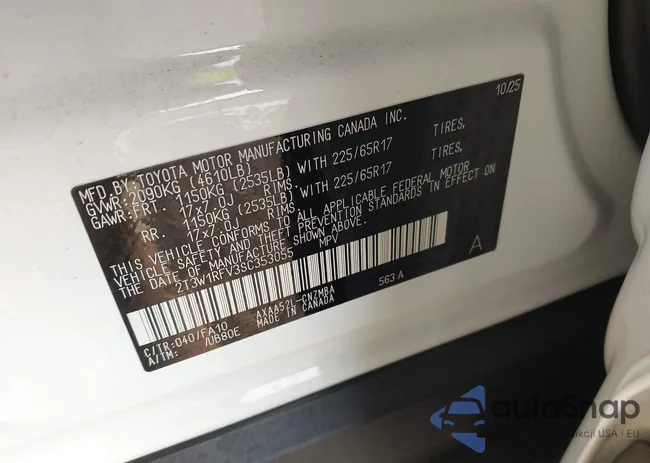 2T3W1RFV3SC353055: 43681349