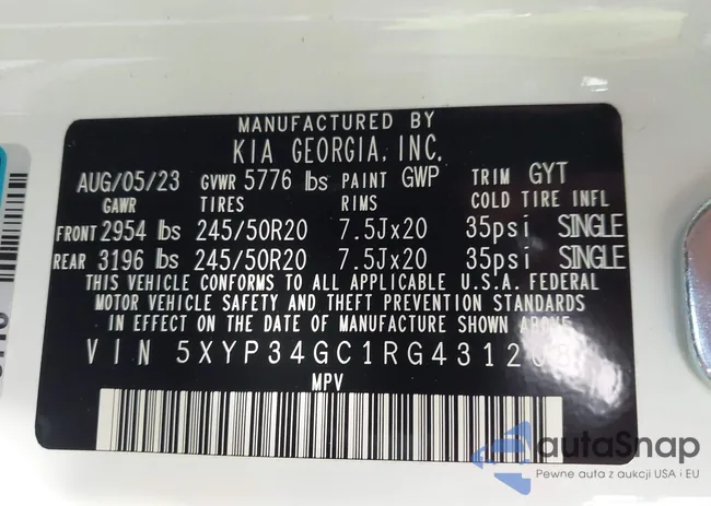 5XYP34GC1RG431208: 43681589