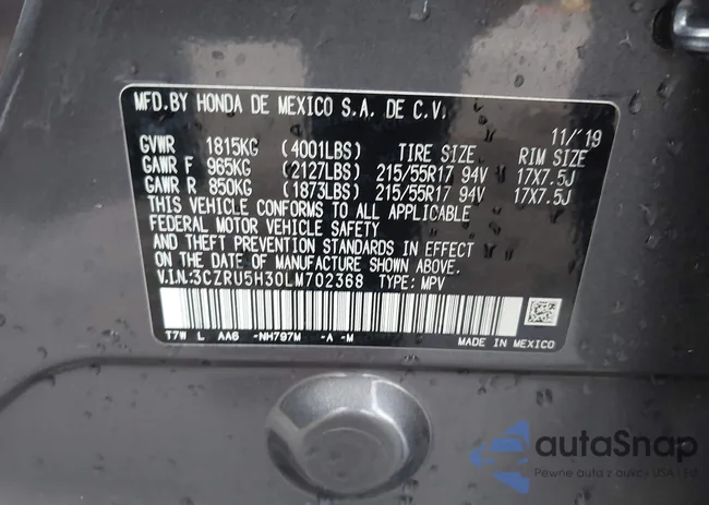 3CZRU5H30LM702368: 43682331