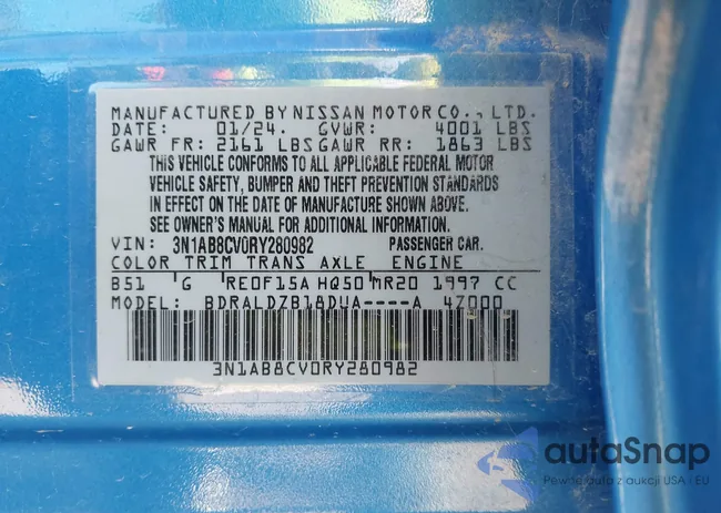 3N1AB8CV0RY280982: 43682340