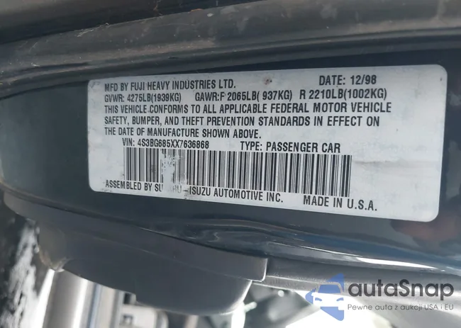 4S3BG685XX7636868: 43682496