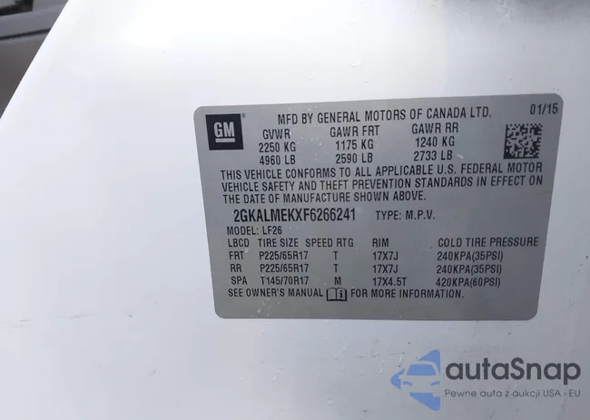 2GKALMEKXF6266241: 43682560