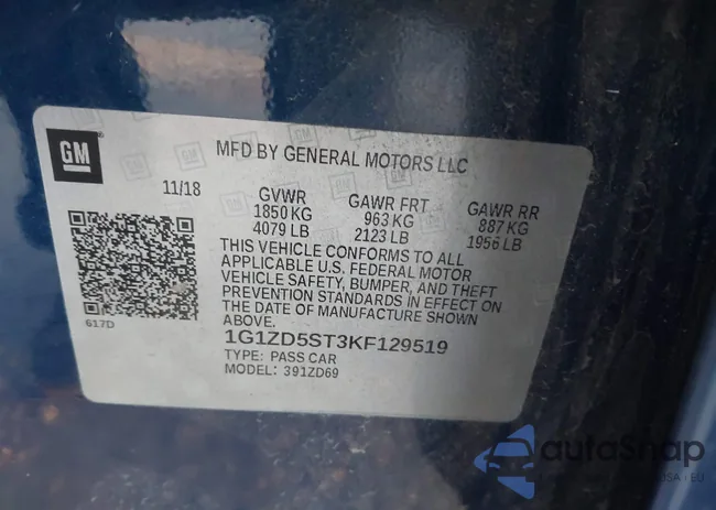 1G1ZD5ST3KF129519: 43682591