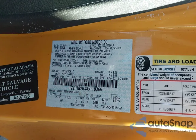 1ZVHT82HX85110366: 43682628