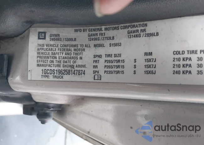 1GCDS196258147874: 43682711